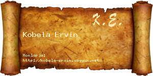 Kobela Ervin névjegykártya